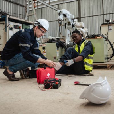 hsi5 Engineers has an accident while working in a industrial manufacturing robot arms factory.